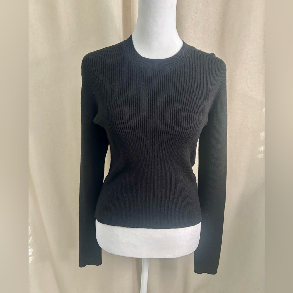 Defrost Black Ribbed Knit Sweater
